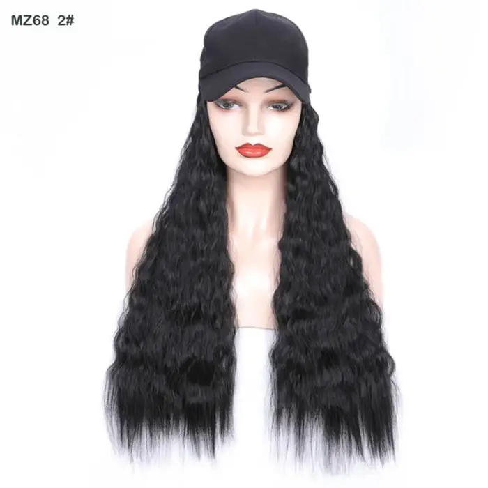 Perruque casquette de baseball Jeedou, cheveux synthétiques ondulés bouclés instantanés pour femmes,