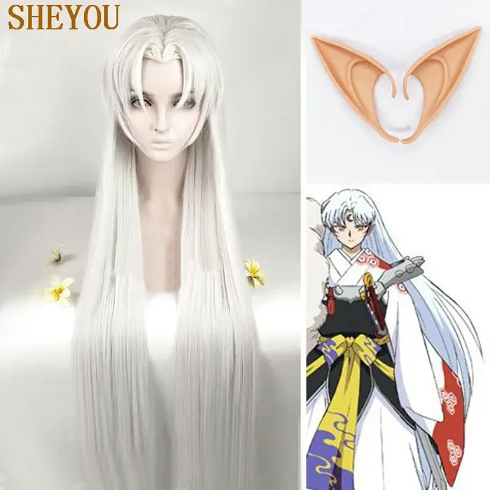 Perruque Inuyasha Sesshomaru longue 39 pouces
