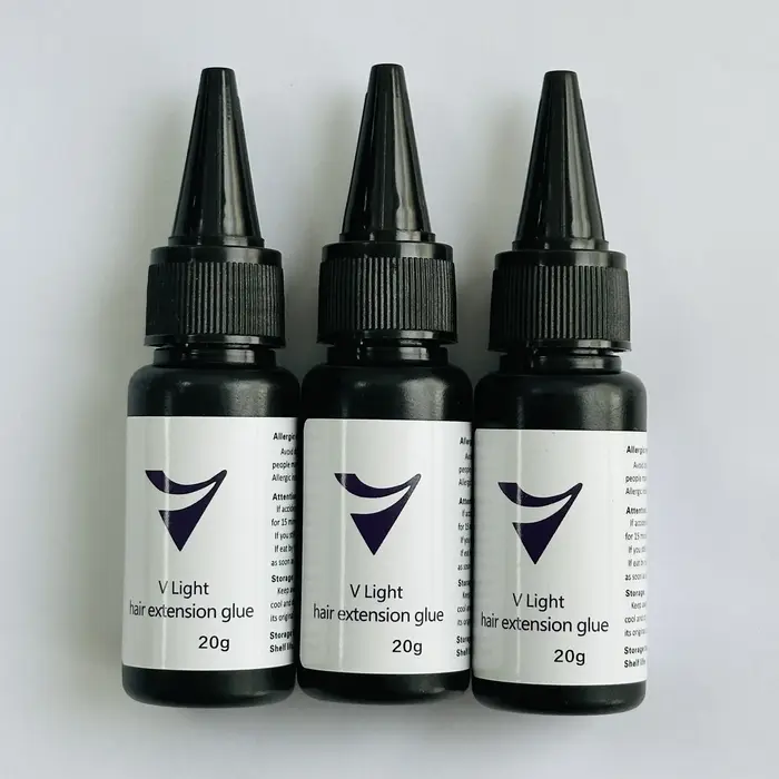 Colle d'extension de cheveux à lumière UV avec dissolvant 20g