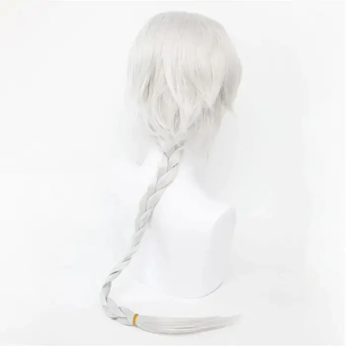 Anime Bungo Stray Dogs saison 4 haute qualité Nikolai Gogol Cosplay perruque longue tresse blanche résistant à la chaleur perruques synthétiques
