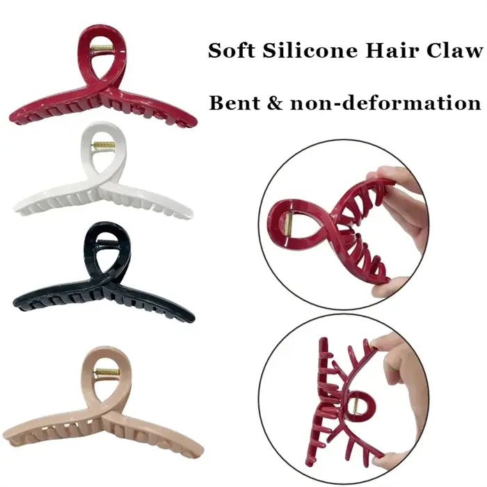 Nouvelle pince à cheveux en silicone 2025