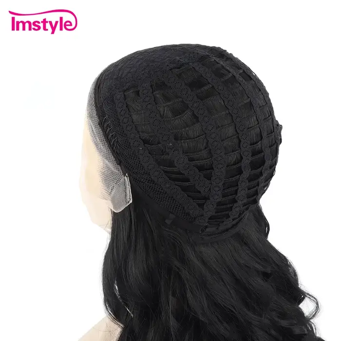 Imstyle-Perruques synthétiques noires de jais pour femmes