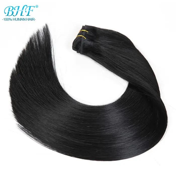 BHF-Bundles de cheveux humains raides en surbrillance, extensions de cheveux bruns brésiliens, trame