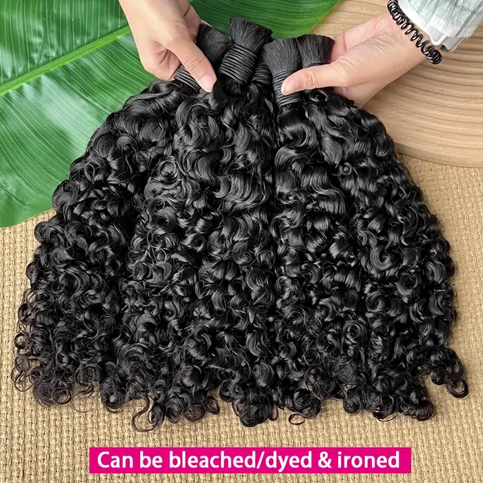 Cheveux humains en vrac bruts pour tresser en gros birmans bouclés Boho tresses Extensions