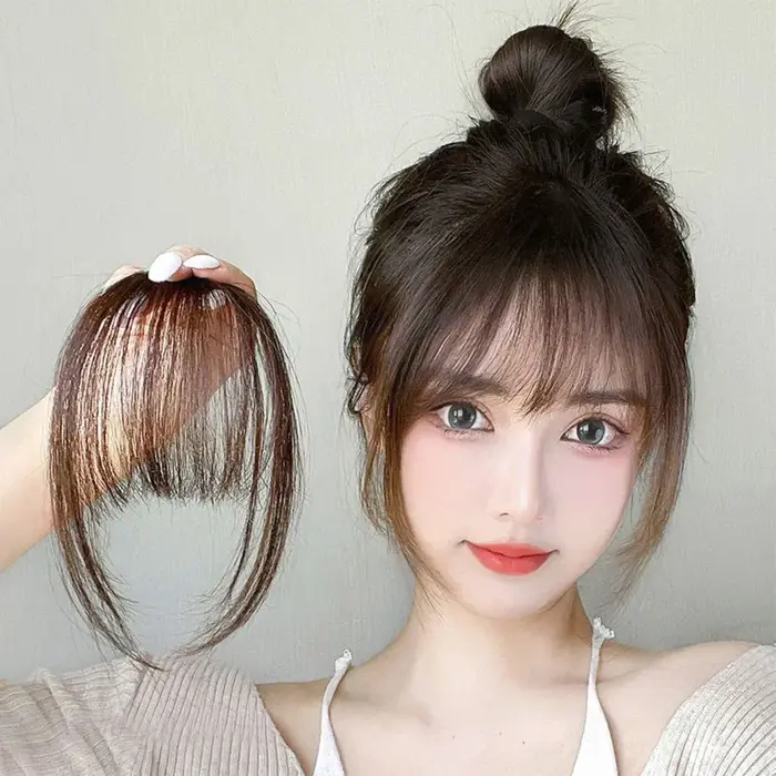Frange de cheveux humains pince aérienne dans les Extensions