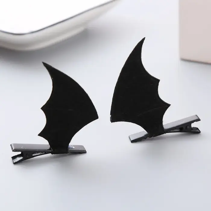 Pince à cheveux frange 3D avec ailes de chauve-souris douces