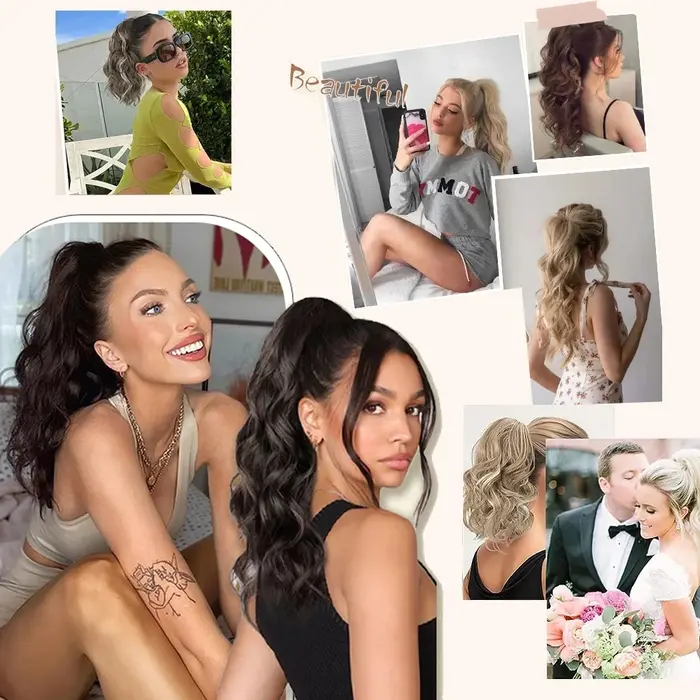 Extensions de queue de cheval longues et bouclées, pince à griffes ondulées, faux cheveux de queue de cheval pour femmes, faux queue de cheval synthétique naturelle
