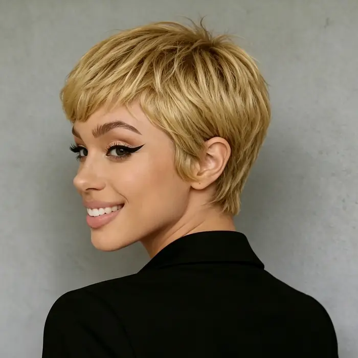 Perruque en cheveux humains blond miel