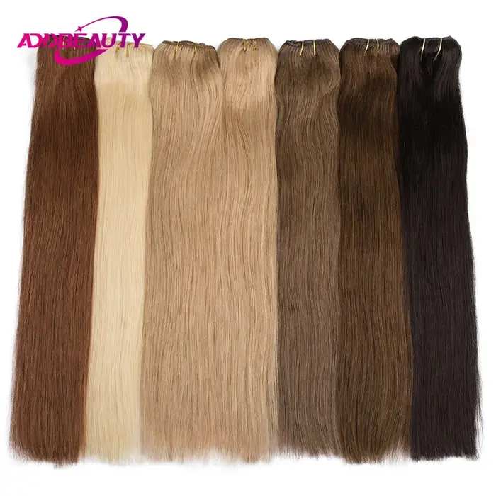Extensions de cheveux raides Clips dans l'extension