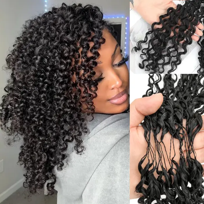 Extensions de cheveux humains brésiliens 12A, bouclés en petites spirales, bouclés crépus, pour tiss