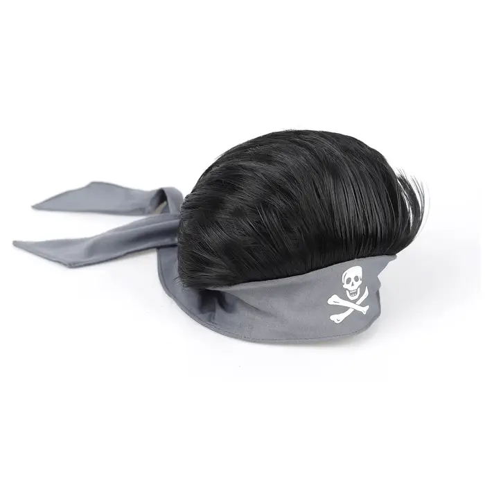 Perruque synthétique de coiffure pirate avec bandana