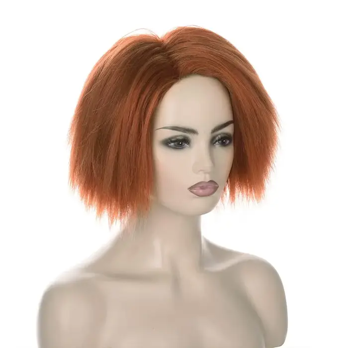 Halloween enfant jouer hommes femmes Chucky jeu de rôle cheveux cosplay Clown orange perruque courte costumes
