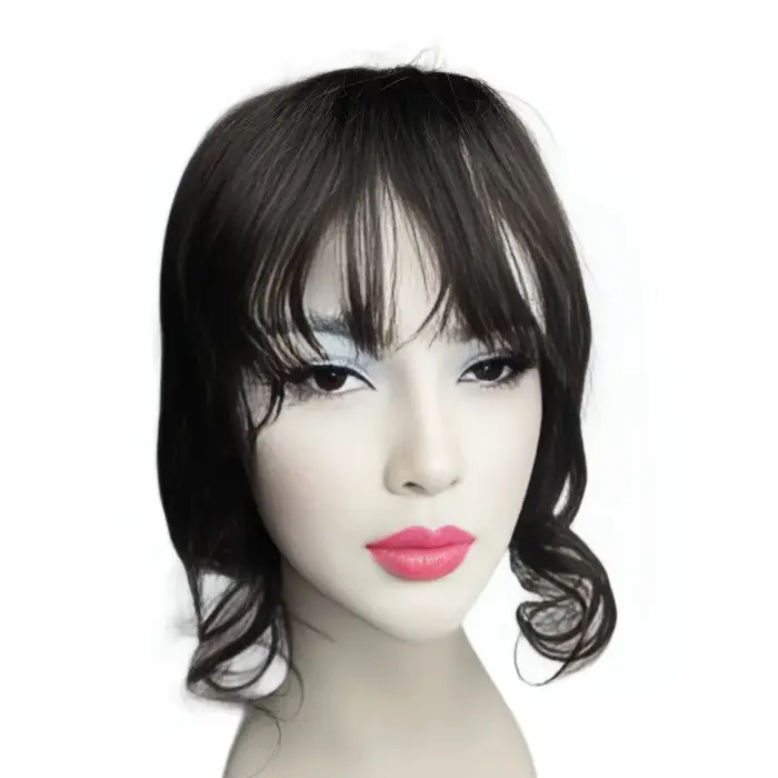 Topper de cheveux naturels pour femmes vague de corps bouclés cheveux humains Toppers 14 pouces Clip