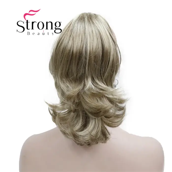 StrongBeauty-Extension Capillaire Synthétique Ondulée Blonde de 12 Pouces
