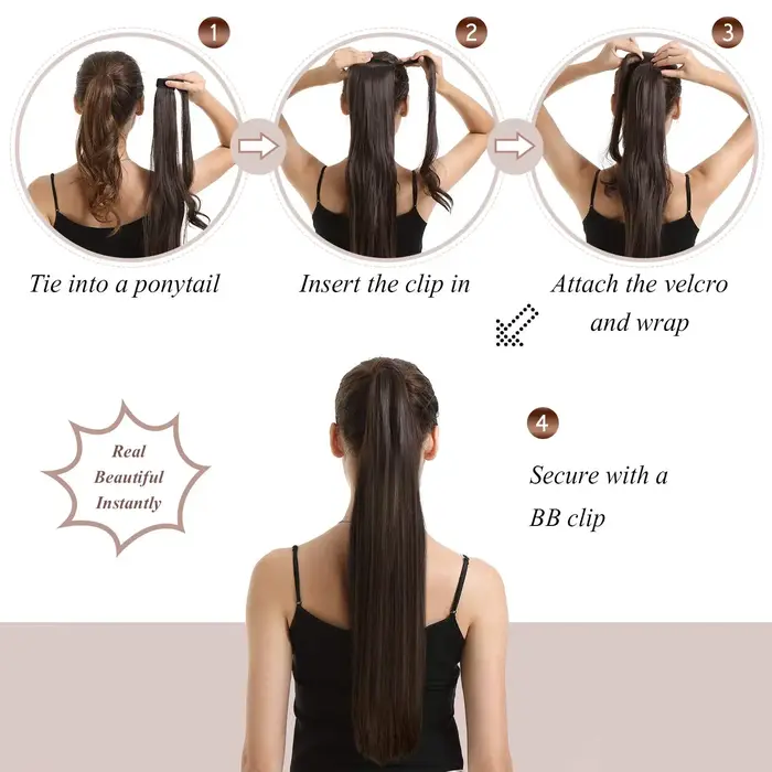 Clip en queue de cheval Extensions de cheveux humains
