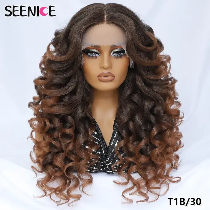 Latisha – perruque Lace Front Wig synthétique bouclée Afro