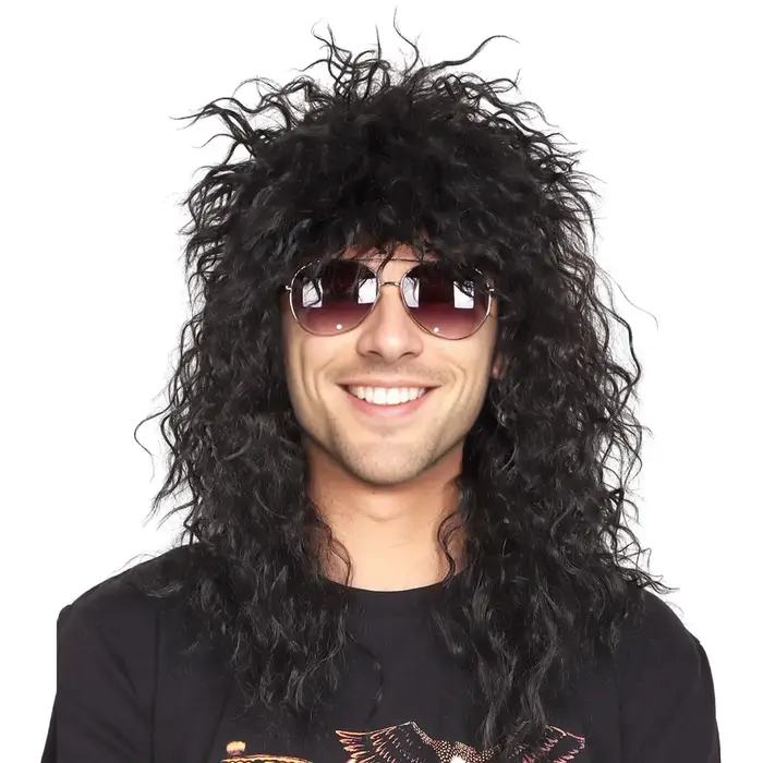 Perruque synthétique pour homme style Glam Rock Punk des années 70 et 80