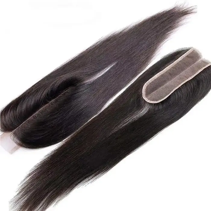 Fermeture de dentelle droite 2 × 6 cheveux humains vierges brésiliens vague de corps 2x6 fermeture d