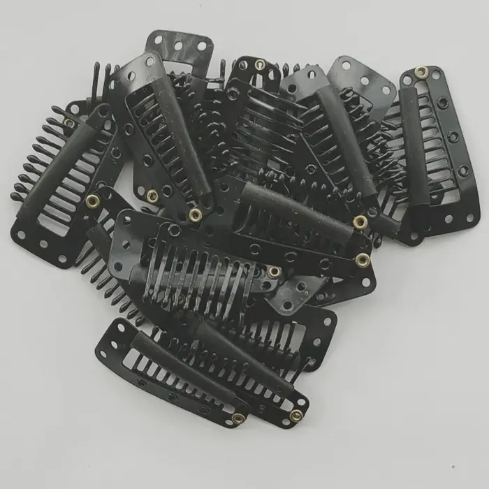 Clips à clipser pour extensions de cheveux humains, frange, pinces à cheveux, peigne en métal, forme