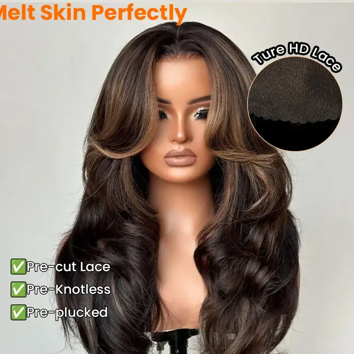 Perruques en cheveux humains sans colle 7x5 HD Lace