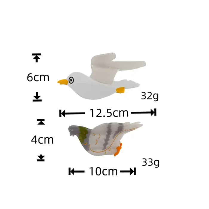 Nouvelle collection 2026 : Pinces à cheveux créatives en forme d'oiseaux (pigeon