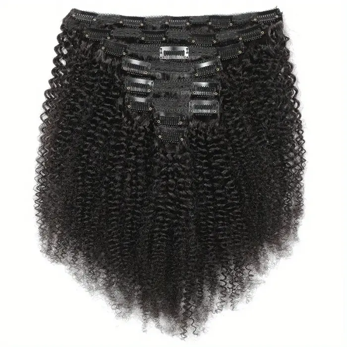 Extensions de cheveux bouclés afro kinky à clipser
