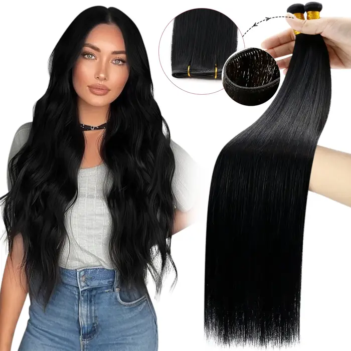 Moresoo Genius Extensions de cheveux de trame cheveux humains Balayage Remy attaché à la main coudre