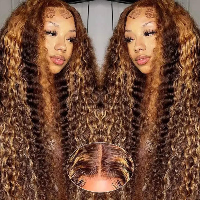 250% densité mettre en évidence coloré 13x4 dentelle frontale perruque de cheveux humains brésilien 