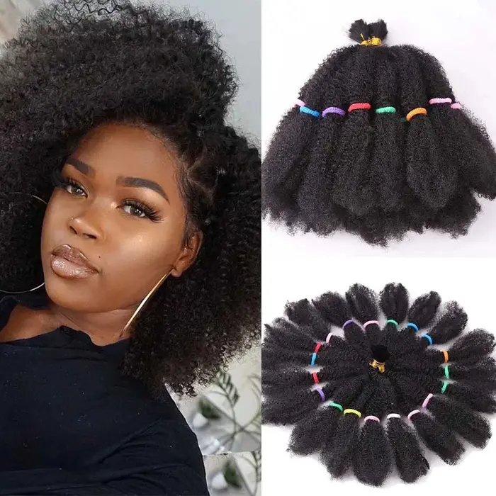 Afro crépus cheveux 12 pouces pré étiré