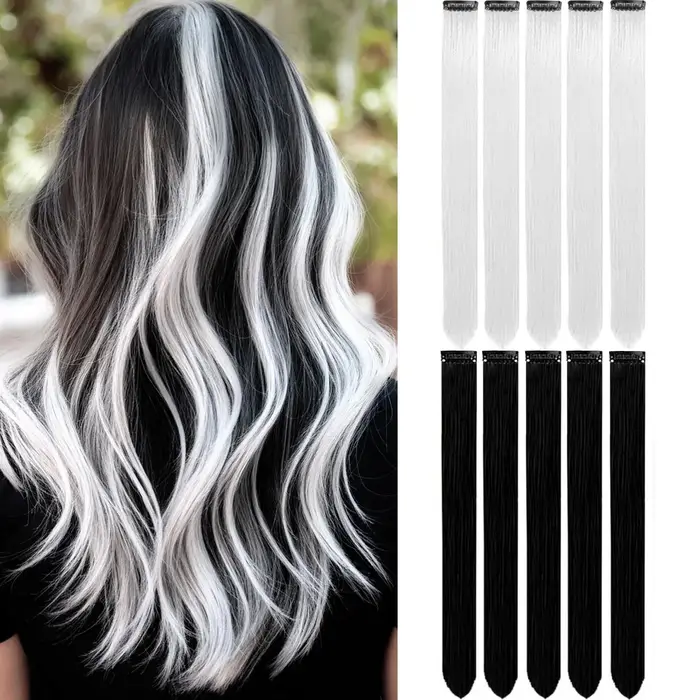 Extensions de cheveux à clips colorés pour femmes et hommes
