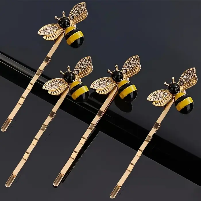 Ensemble de 4 pinces à cheveux abeille mignonnes et élégantes