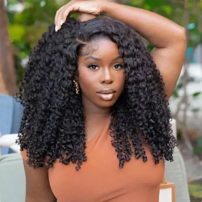 Perruque BOB bouclée cheveux humains 330 densité 5x5 HD dentelle fermeture vague profonde perruques pour les femmes