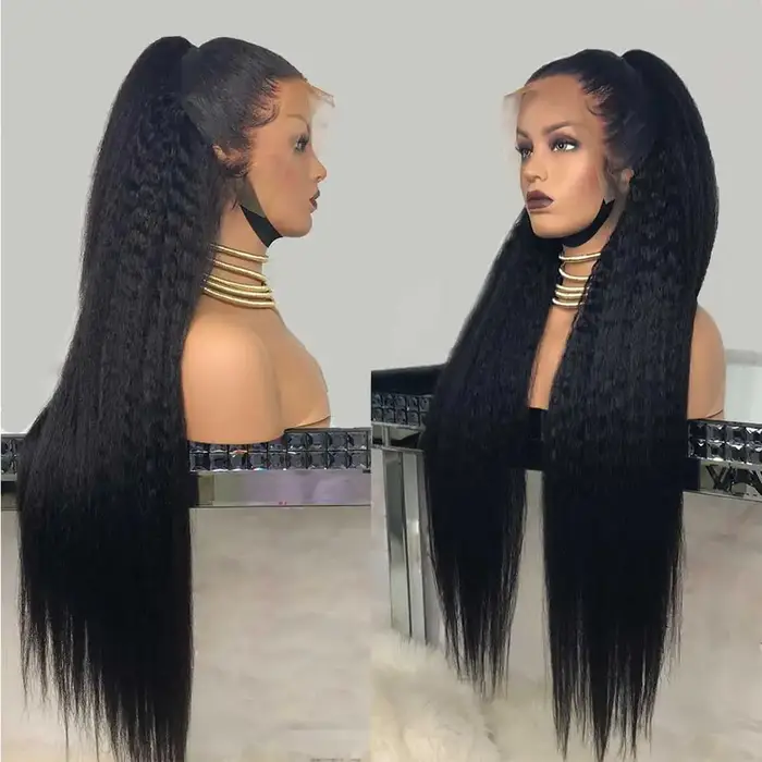 Perruque Lace Frontal Wig naturelle Yaki lisse