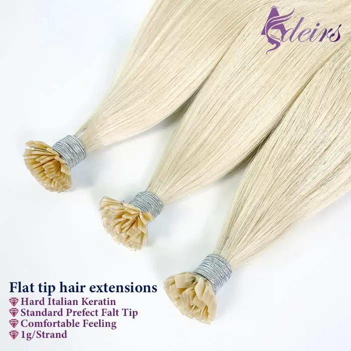 Extensions de Cheveux Lisses à Pointe Plate
