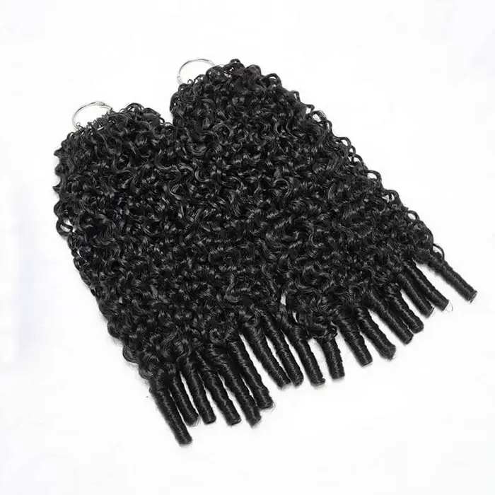 Extensions de cheveux humains bouclés birmanes au crochet, sans nœuds, pré-séparées, avec pointes bo