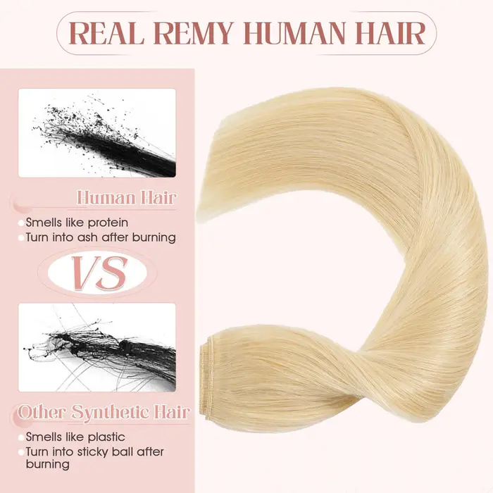 Extensions de cheveux naturels à clipser