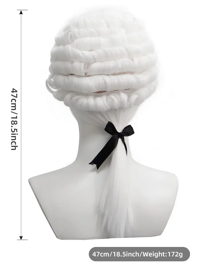 Perruque de juge ou d'avocat de style baroque blanc