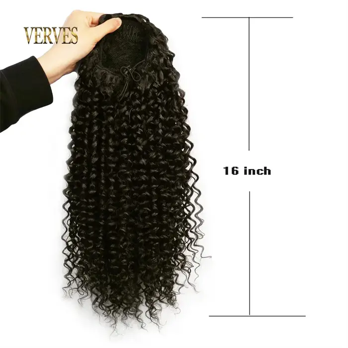 VERVES cordon synthétique bouffant queue de cheval Afro bouclés 16 pouces Extension de cheveux pince en Pontail