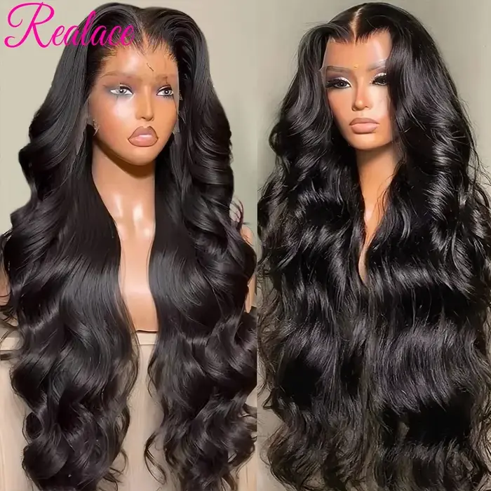 Perruque Lace Frontal Wig Body Wave brésilienne naturelle, cheveux humains, 13x6 HD, 30 40 pouces, 1