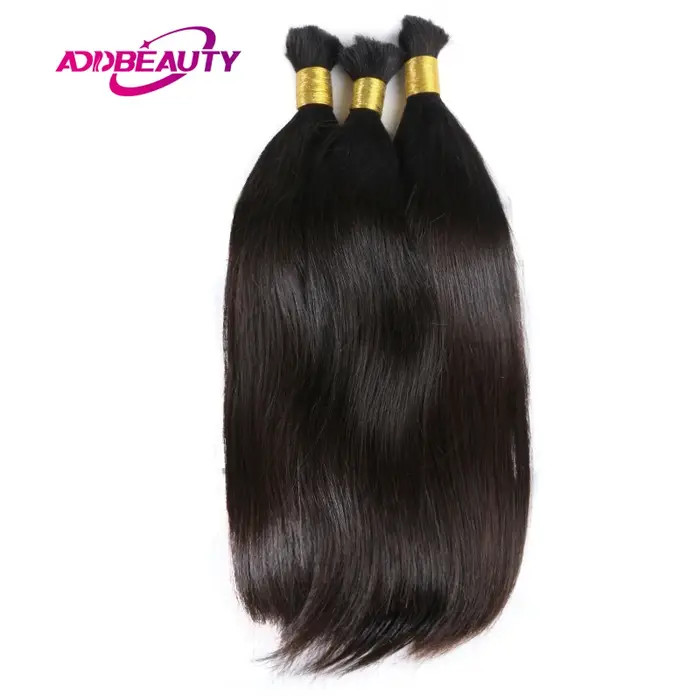 Extensions de cheveux humains lisses en vrac pour tresses bohèmes, 50g/pièce, cheveux naturels véritables pour femmes
