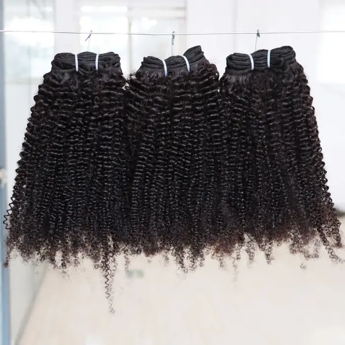 Afro crépus bouclés trame 100% Extensions de cheveux humains 3B 3C naturel noir