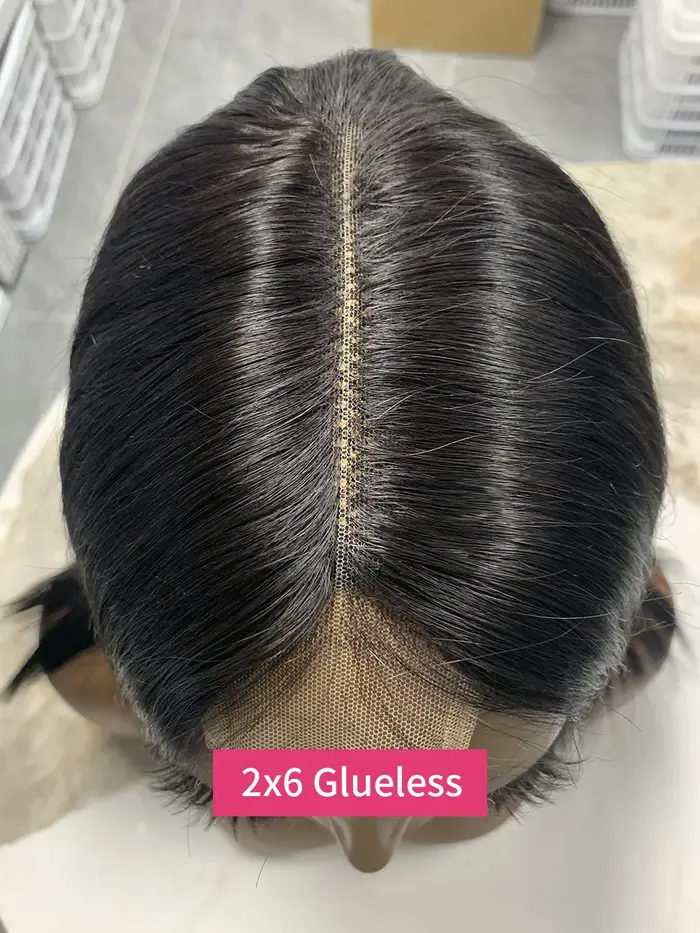 Perruque sans colle 5x5 15A SDD Full Bob en cheveux humains