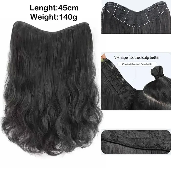 Extension capillaire synthétique longue bouclée de 22 pouces