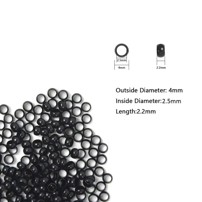 1000 pièces polyvalentes 4.0mm Non Silicone Nano doublé perles cuivre Nano anneaux pour Extensions d