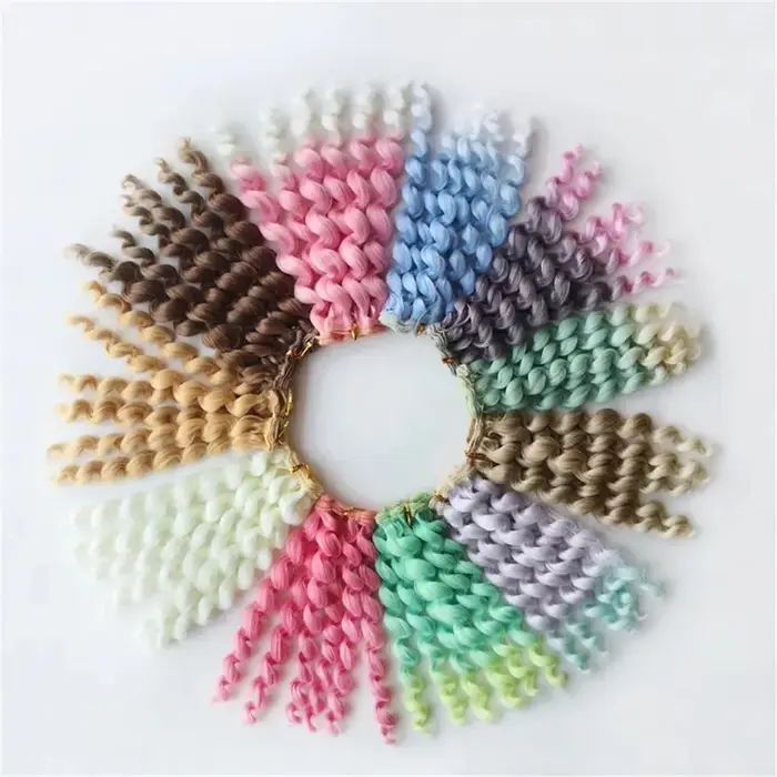 1 pièce Extensions de cheveux bouclés à visser 20*100cm pour toutes les poupées