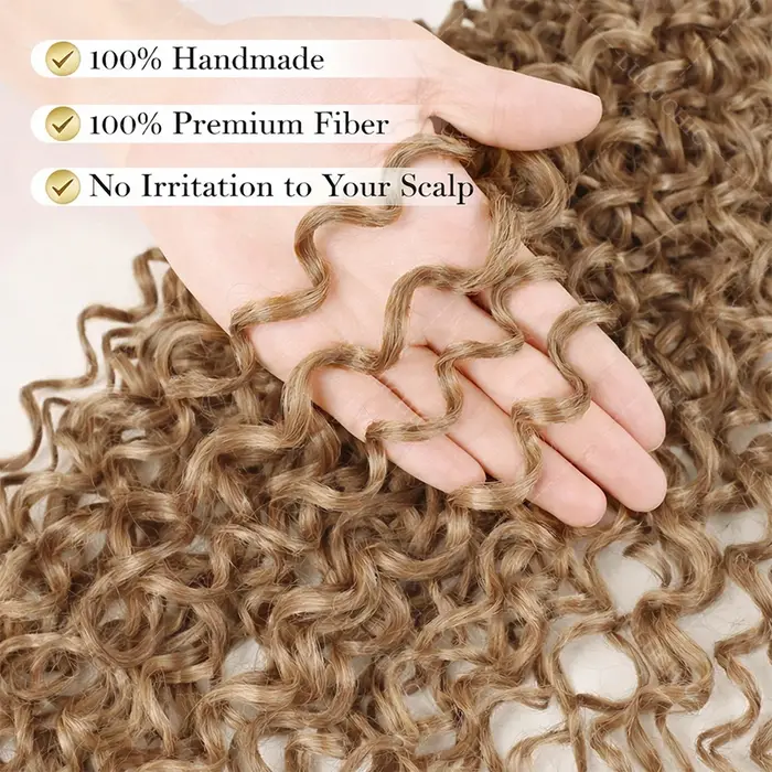Miel Blonde réutilisable petites spirales bouclés Crochet cheveux sans noeuds pré-séparés crépus bou