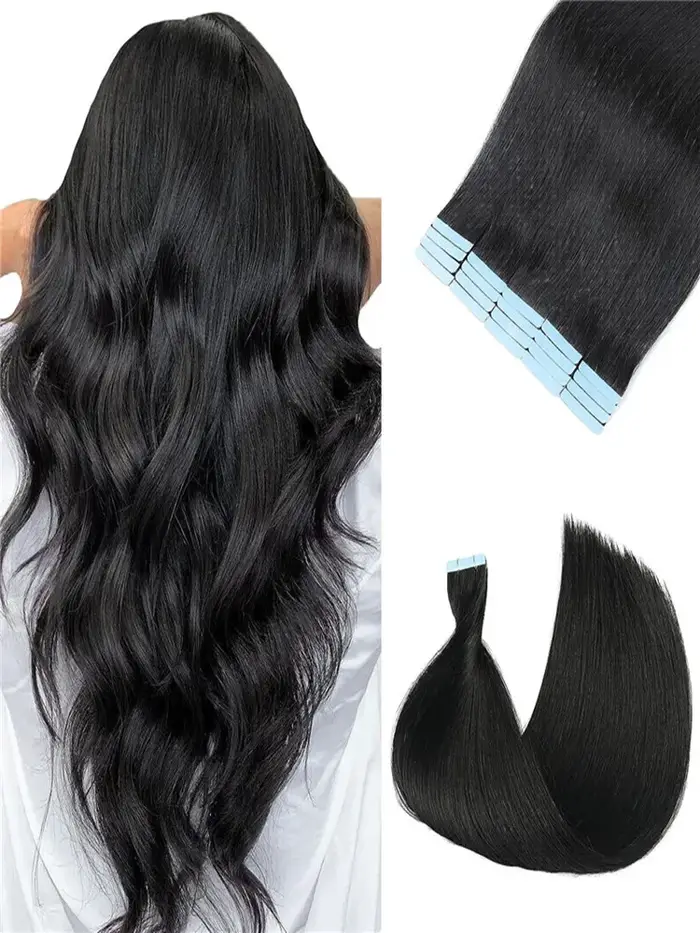 Extensions de Cheveux Humains avec Bande Adhésive pour Femme