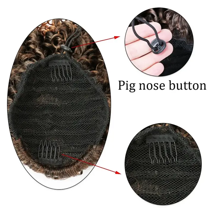 Extension de chignon afro bouclé frisé avec cordon de serrage pour femmes noires
