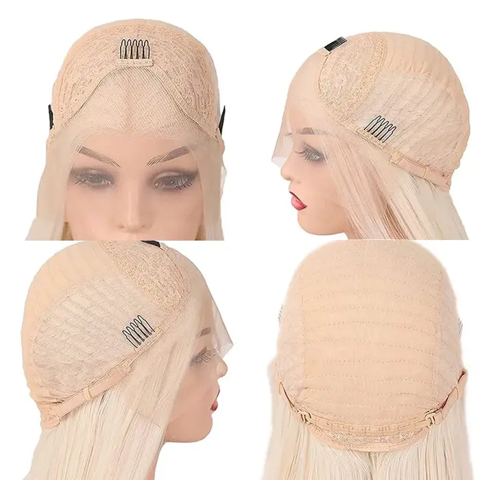 Websterwigs – perruque Lace Front Wig synthétique de couleur Blonde