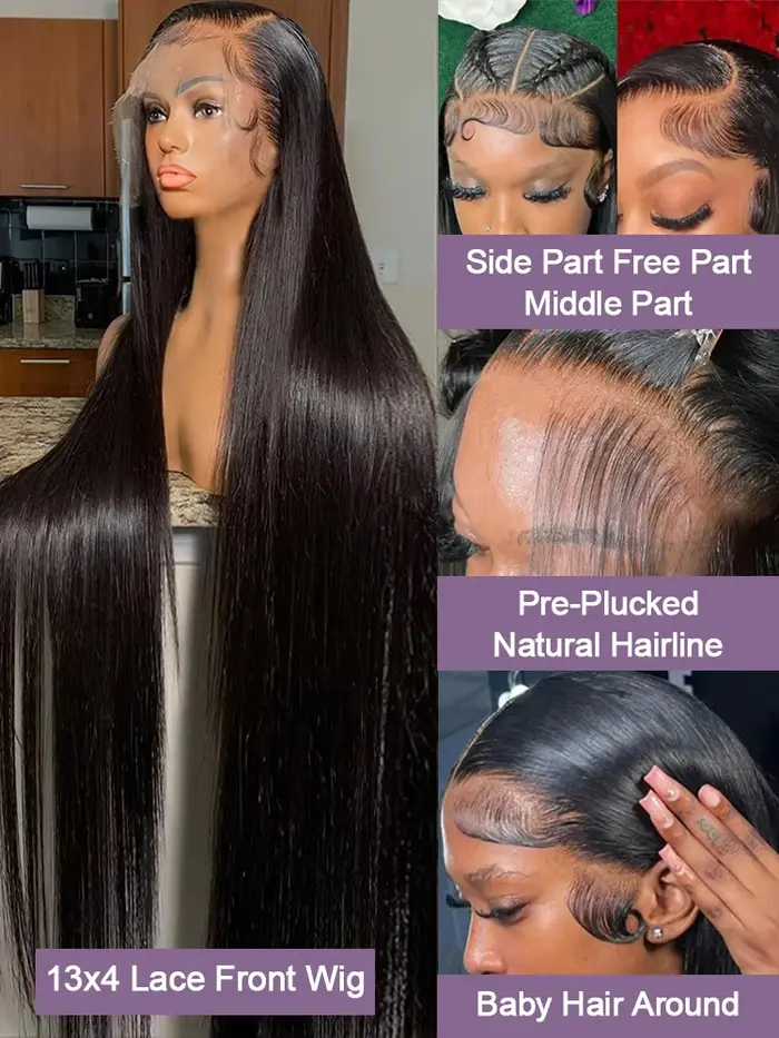 Perruques en cheveux humains vietnamiens pour femmes, densité 300, prêtes à porter, sans colle, liss